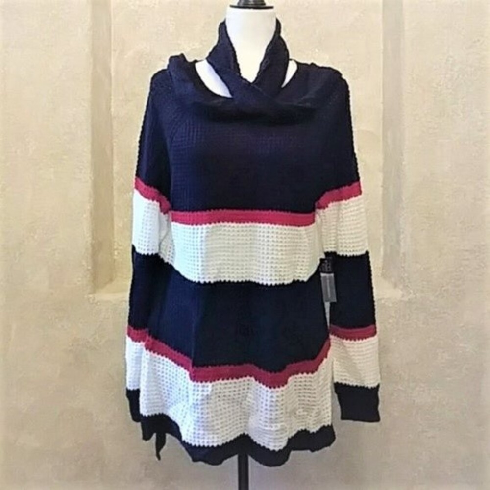 Oversized Tunic Sweater with Scarf Sz XXL  …